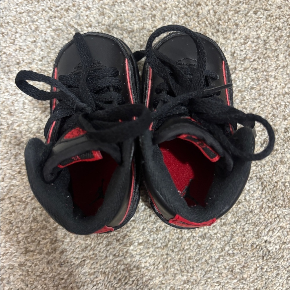 Nike Air Jordan 2 Retro Toddler Shoes Black/Red Size 4C Toddler Sneakers - Picture 5 of 9